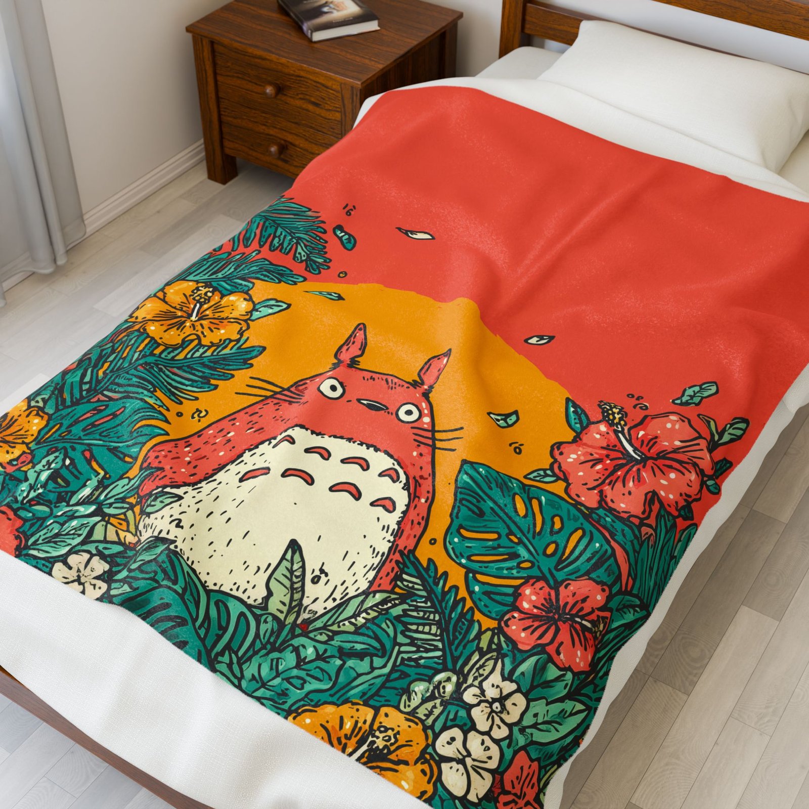 Totoro blanket, Studio Ghibli Blanket, Ghibli gift, ponyo, mononoke, kiki, spirited away holiday, my neighbor totoro, home decor, fleece - Image 3