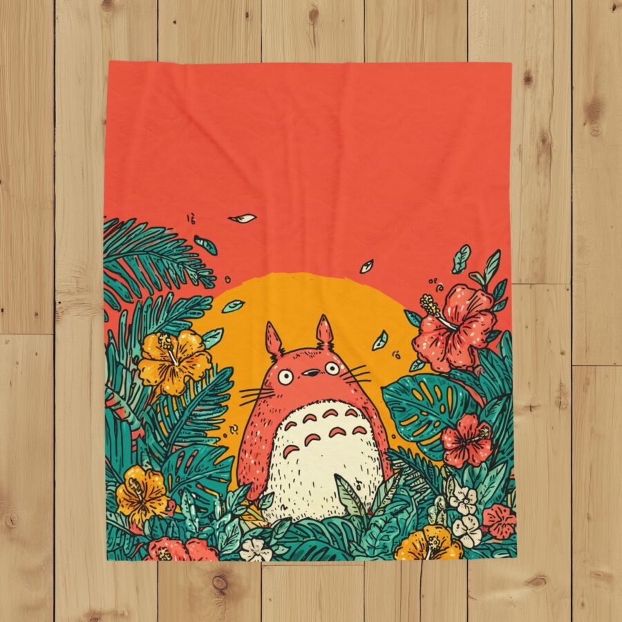 Totoro blanket, Studio Ghibli Blanket, Ghibli gift, ponyo, mononoke, kiki, spirited away holiday, my neighbor totoro, home decor, fleece