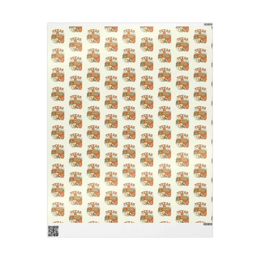 Texas Longhorn Gift Wrap, University of Texas Wrapping Paper, Texas Gift Wrap, Texas Gifts, Longhorn Gifts, UT longhorn fan gift