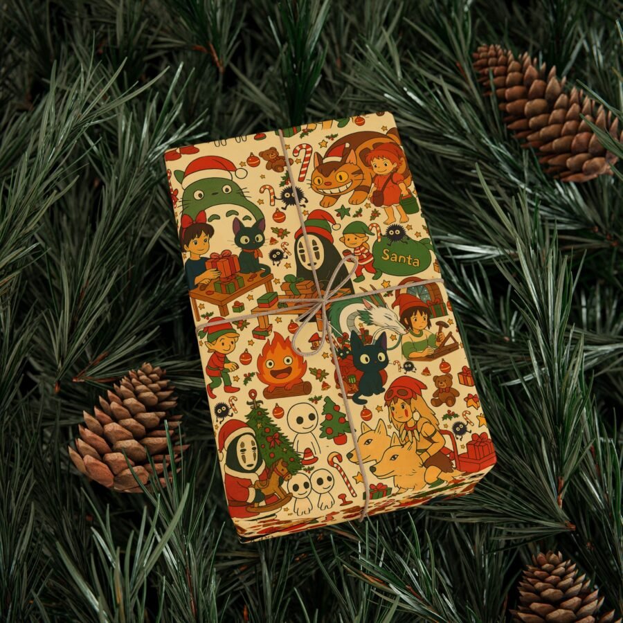 Ghibli Christmas Workshop Wrapping Paper
