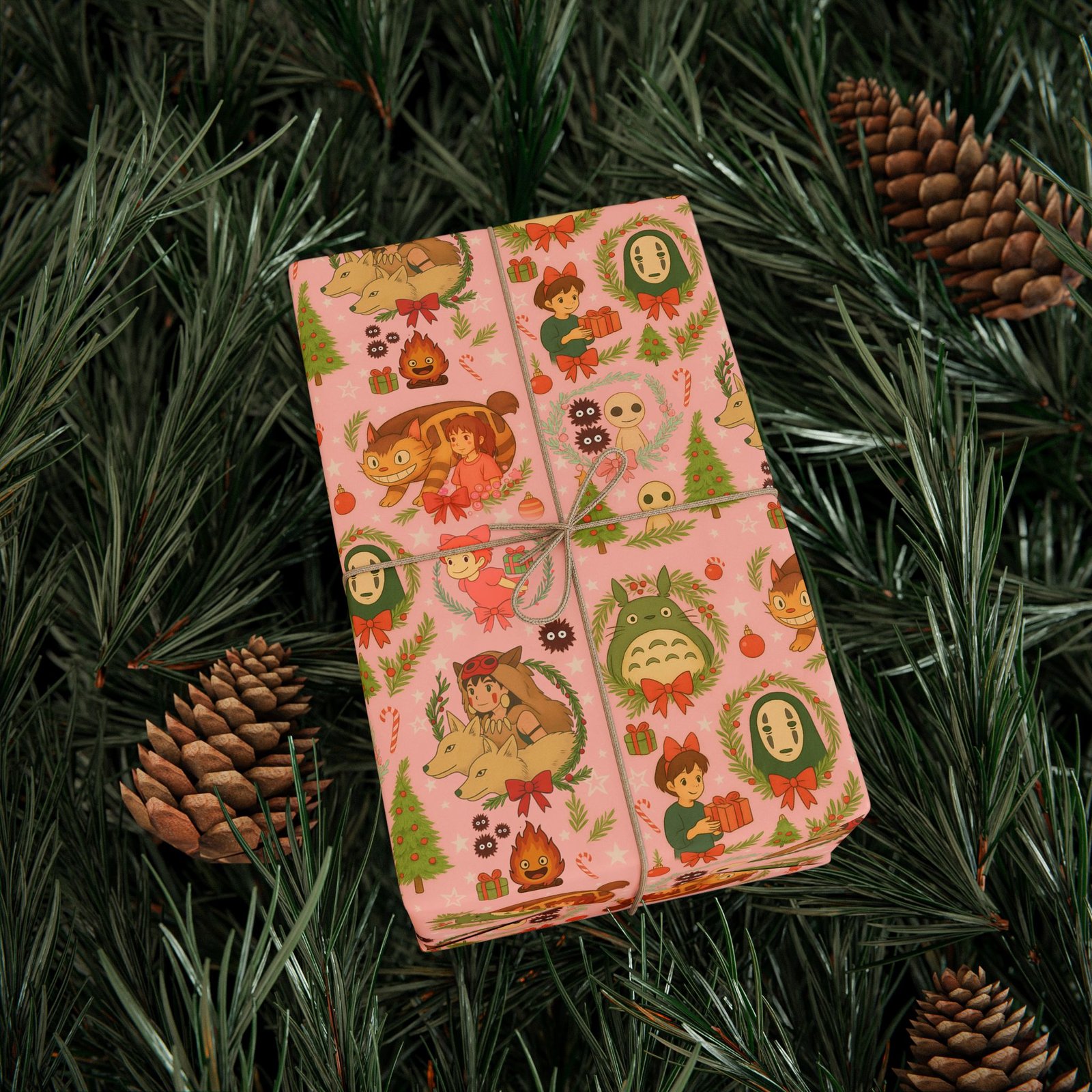 Ghibli Pink Gift Wrap - Image 5