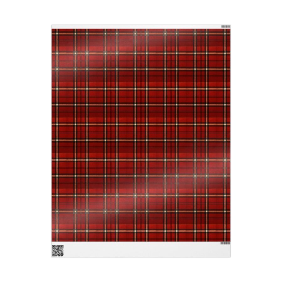 Christmas Wrapping Paper, Holiday Gift Wrap, Festive Present Packaging, Red and White Burberry Plaid Pattern