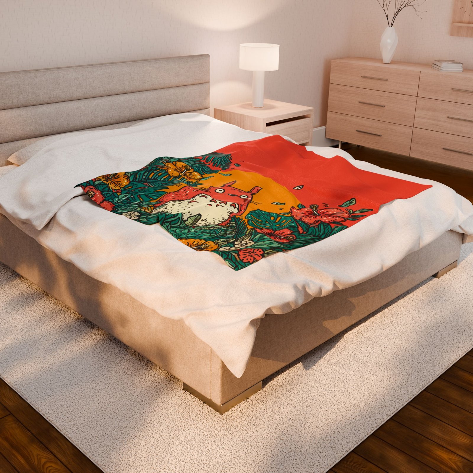 Totoro blanket, Studio Ghibli Blanket, Ghibli gift, ponyo, mononoke, kiki, spirited away holiday, my neighbor totoro, home decor, fleece - Image 4