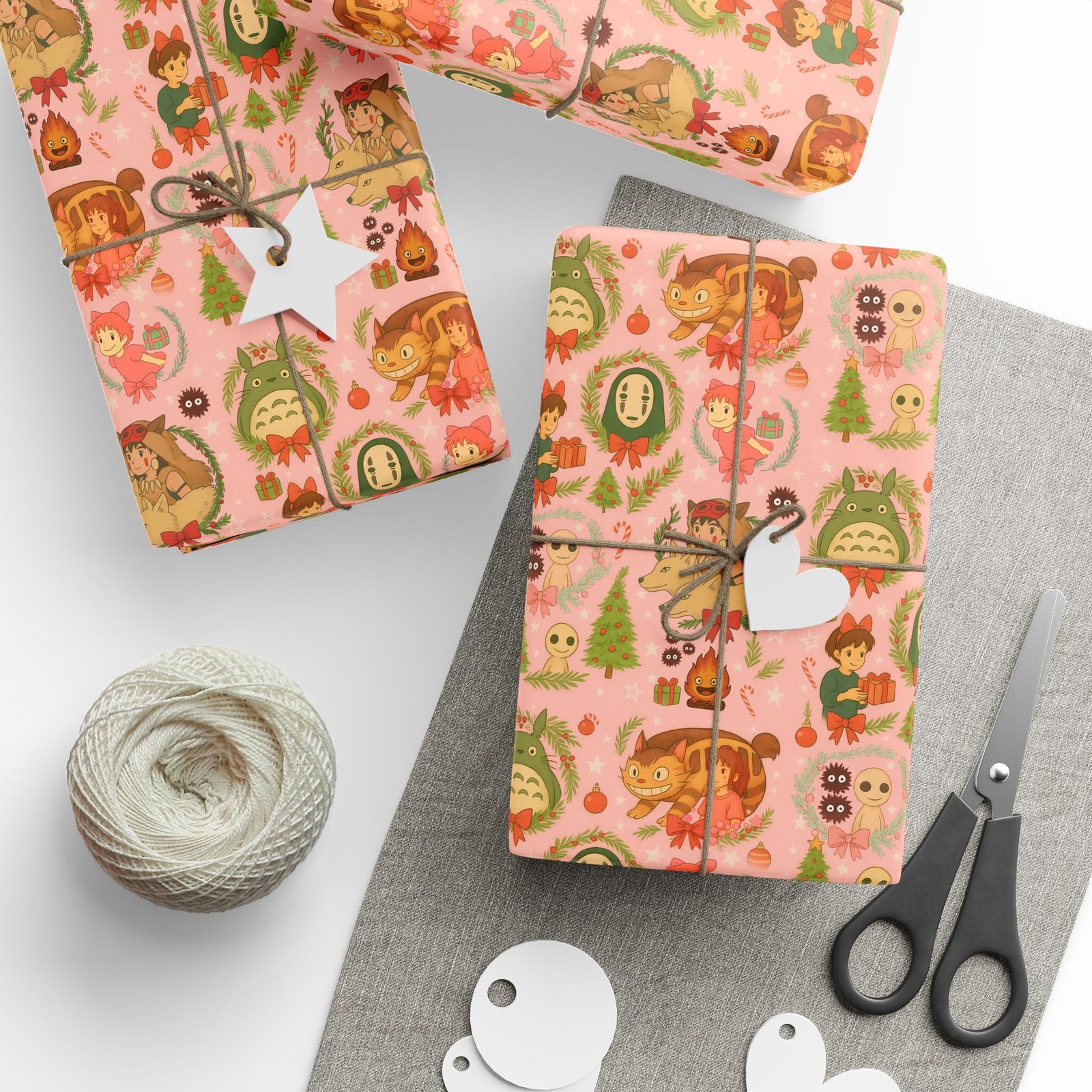 Ghibli Pink Gift Wrap - Image 3